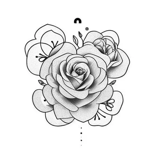 A minimalist tattoo of a piano keyboard with flowers growing out of the keys tattoo design idea