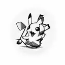 Pikachu Playing golf tattoo design idea