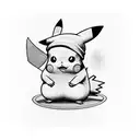 Pikachu Playing golf tattoo design idea