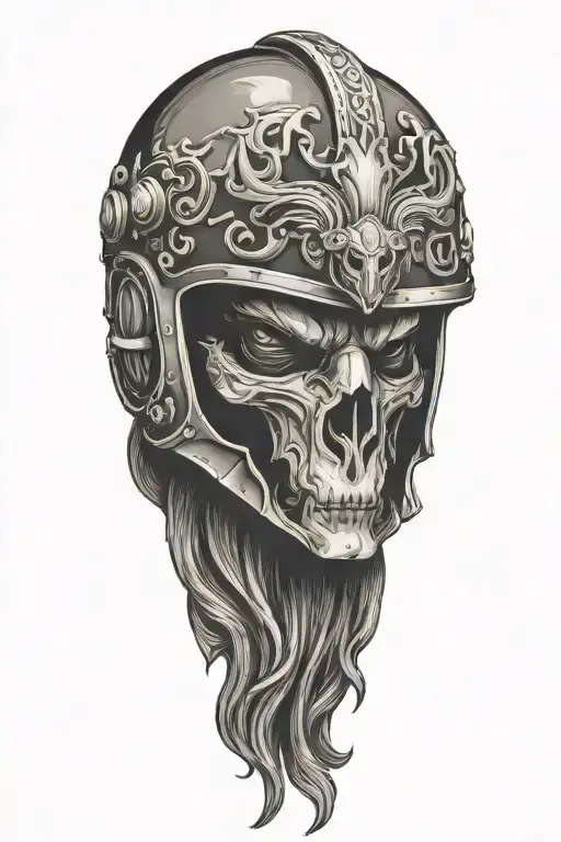 black Ram  fire helmet tattoo design idea