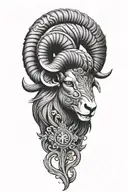 Black Ram firefighter with Nordic carvings tattoo design idea