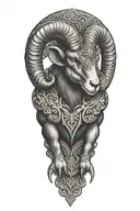 Black Ram firefighter with Nordic carvings tattoo design idea