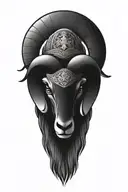 Black Ram firefighter with Nordic carvings tattoo design idea