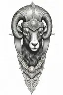 black Ram wearing fire helmet tattoo design idea