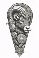 Black Ram firefighter with Nordic carvings tattoo design idea