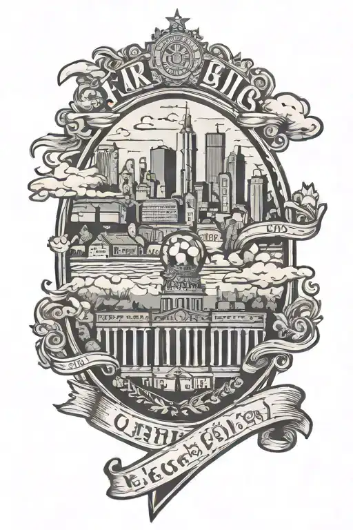 1.FC Union Berlin skyline tattoo design idea
