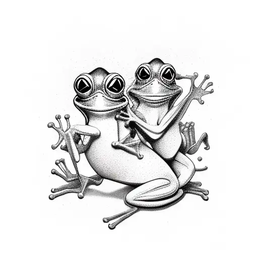 Gay frogs tattoo design idea