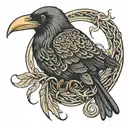 crow and snake coiled tattoo design idea
