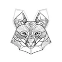 continuous line fox tattoo design idea