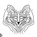 continuous line fox tattoo design idea