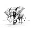 Elephant wearing a 5 point crown,riding a bike  tattoo design idea