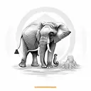 Elephant wearing a 5 point crown,riding a bike  tattoo design idea