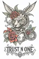 Trust no one tattoo design idea