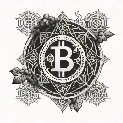 helm of awe bitcoin logo intertwined tattoo design idea