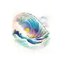 wave  tattoo design idea