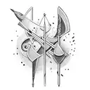 arrow bow, flute  tattoo design idea