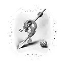 arrow bow, flute in one piece  tattoo design idea