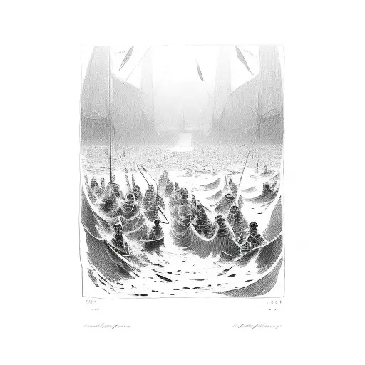 Moses parting red sea  tattoo design idea