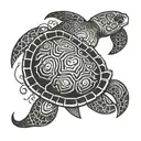 outline of a turtle with a semicolon incorporated tattoo design idea