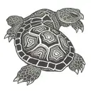 outline of a turtle with a semicolon incorporated tattoo design idea