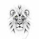 henna lion  tattoo design idea