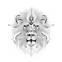 henna lion  tattoo design idea