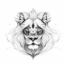 henna lion  tattoo design idea
