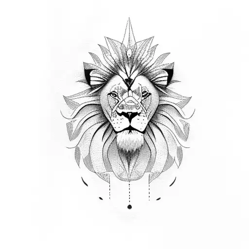 Lion with middle finger  tattoo design idea