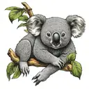 koala wearing a traditional vietnamese ao dai tattoo design idea