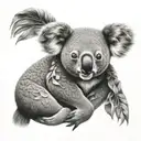 koala wearing a traditional vietnamese ao dai tattoo design idea