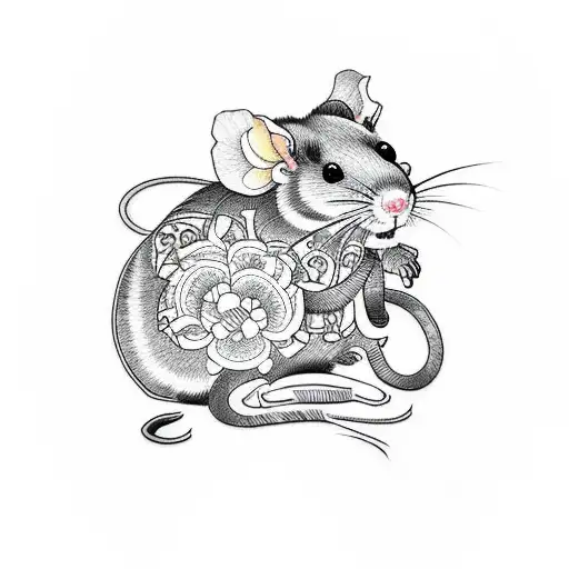 Premium AI Image  Sketch for a tattoo rat ball or rat king