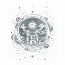 astronaut floating in space tattoo design idea
