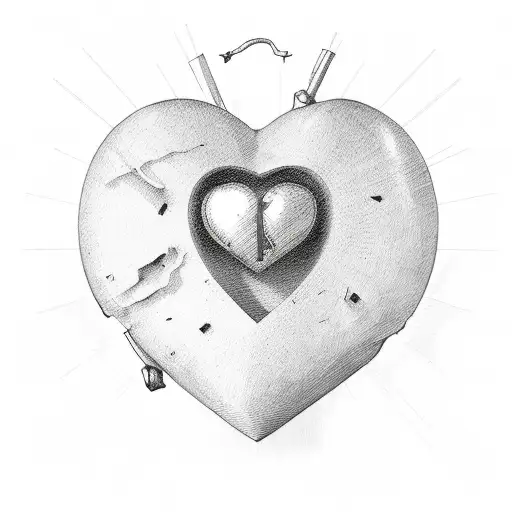 grenade heart tattoo design idea