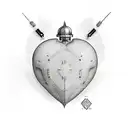 grenade heart tattoo design idea