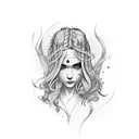 the word always written with braided hair tattoo design idea