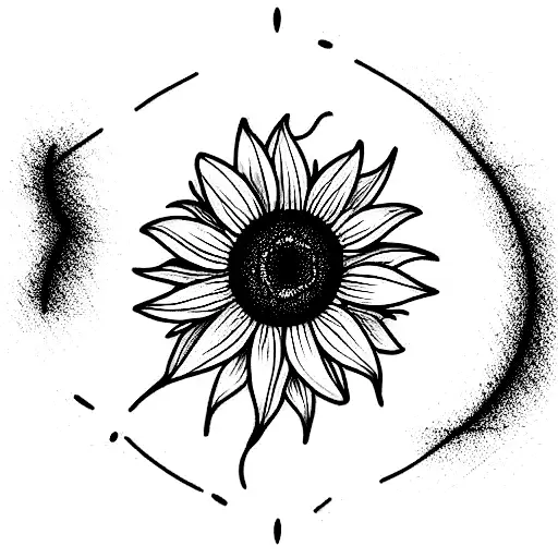 Sunflower tattoo design idea