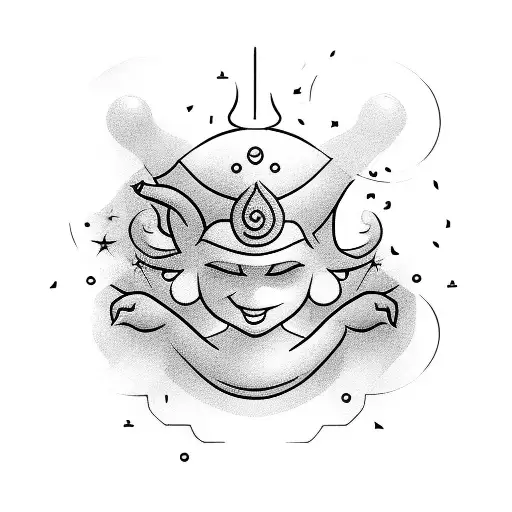 Genie emerging from a magic lamp tattoo design idea