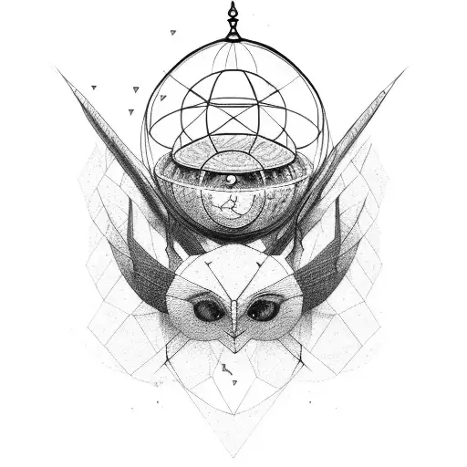 A head half open with a cage inside with a bird inside the cage tattoo design idea