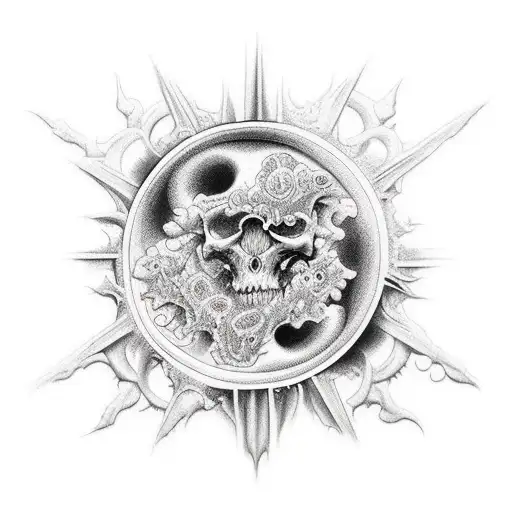 batalha entre o céu e o inferno tattoo design idea