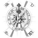  a drawing of a rosary. Inside the rosary beads the initials R & R.  then added the dates 1929 & 1934 below the rosary tattoo design idea