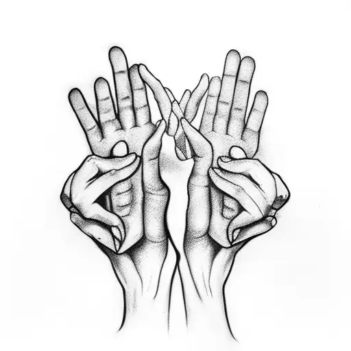 praying hands tattoo design idea