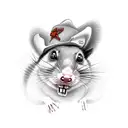 possum riding missle like a cowboy tattoo design idea