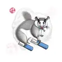 possum riding missle like a cowboy tattoo design idea