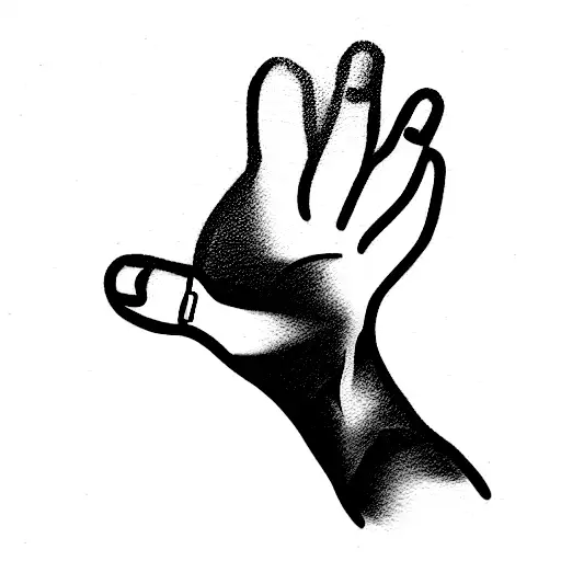 mini Shnauzer paw in human hand tattoo design idea