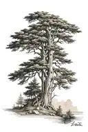 cypress tree tattoo design idea