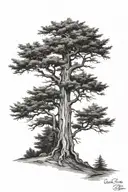 cypress tree tattoo design idea