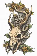 deer skull tattoo design idea