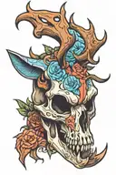 deer skull tattoo design idea