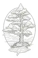 cypress tree tattoo design idea