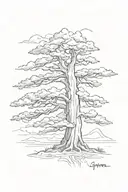 cypress tree tattoo design idea